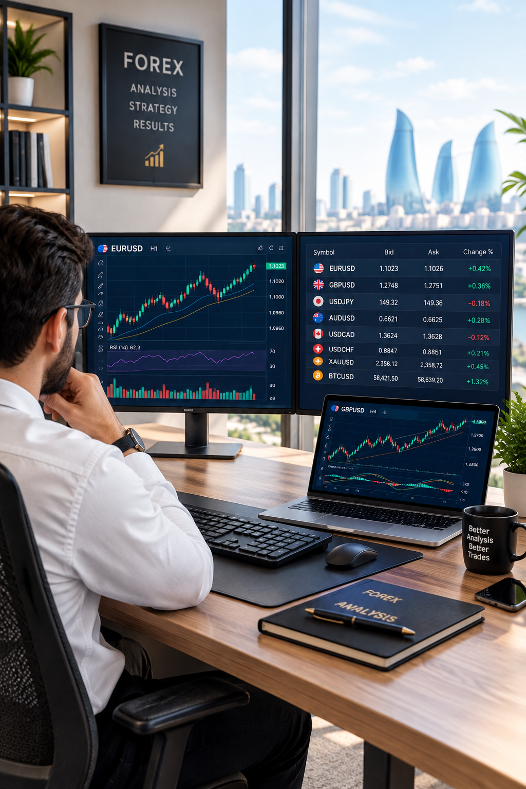 Siqnalı dərc etməzdən əvvəl şamdan strukturunu öyrənən təcrübəli forex analitiki